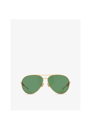 Womens Ralph Lauren Home Bv1305S Aviator-Frame Metal Sunglasses
