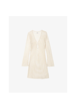 Womens Zadig&Voltaire Ranyra Brooch-Embellished Cotton-Crochet Mini Dress