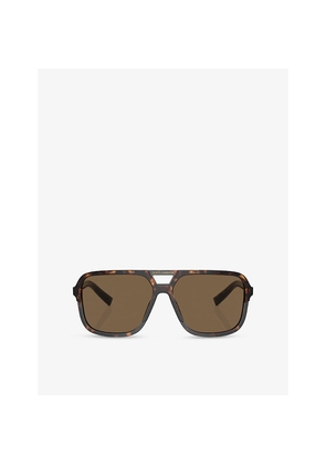 Womens Dolce & Gabbana Dg4354 Square-Frame Tortoiseshell Acetate Sunglasses