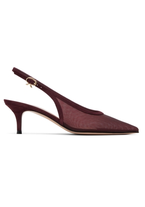 Gianvito Rossi Burgundy Slingback 55 Heels