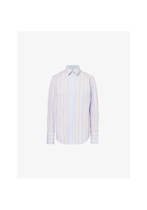 Womens Victoria Beckham Striped Long-Sleeves Cotton-Poplin Shirt