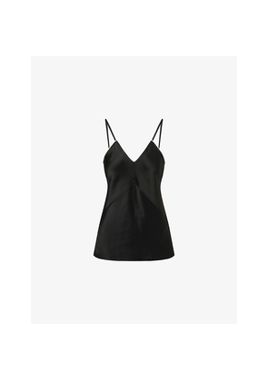 Womens Victoria Beckham Lace Shoulder-Straps Woven Top