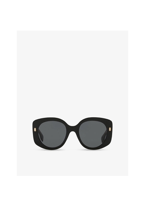 Fendi Fe40137I Roma Round-Frame Acetate Sunglasses