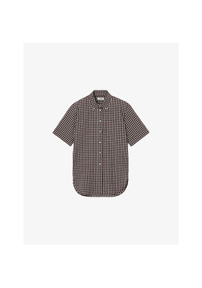 Womens Sandro Oversized Checked Cotton Shirt
