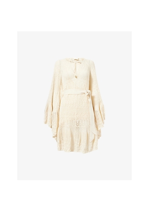 Womens Zimmermann Coco Pointelle Lace Knitted Dress