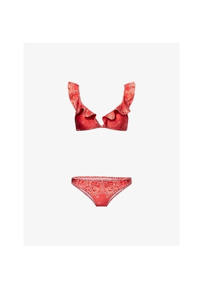 Womens Zimmermann Lucky Frill Bikini Set