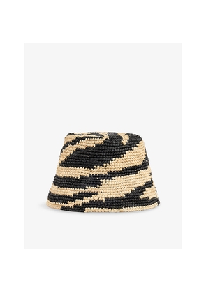 Womens Zimmermann Printed Raffia Bucket Hat