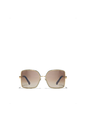 Chanel Ch4288Q Square-Frame Metal Sunglasses