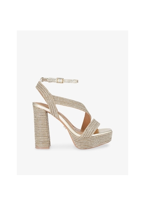 Womens Carvela Gala Jewel-Embellished Woven Platform Sandal