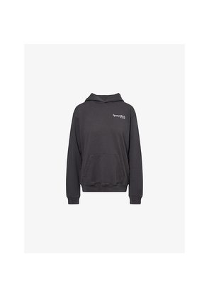 Womens Sporty & Rich Relaxed-Fit Logo-Print Cotton-Jersey Hoody