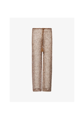 Womens Jaded London Sequin Drawstring Woven Trousers