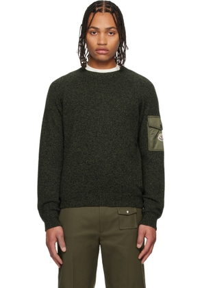 Moncler Khaki Mouliné Wool & Cashmere Sweater