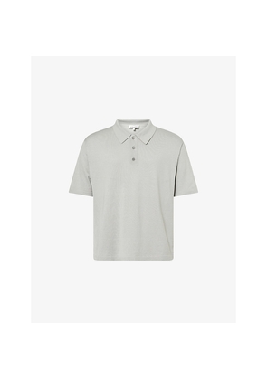 Mens Frame Regular-Fit Silk-And-Cotton Fine-Knit Polo Shirt
