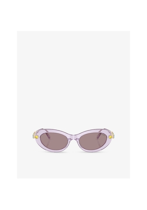 Womens Swarovski Sk6042 Oval-Frame Acetate Sunglasses