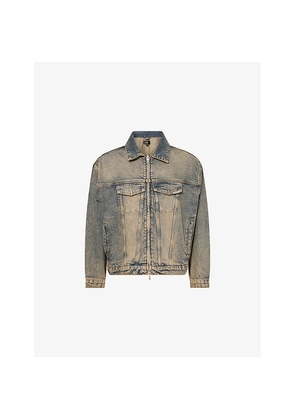 Mens Represent Logo-Embellished Cotton Denim Jacket