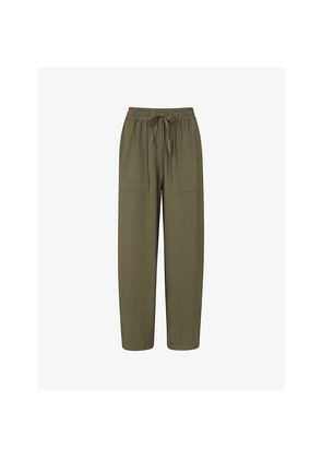 Womens Whistles Tie-Waist Straight-Leg Woven Trousers