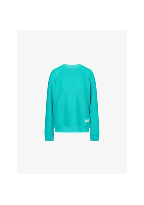 Womens Sporty & Rich Runner Soft Crewneck Cotton-Jersey Sweatshirt