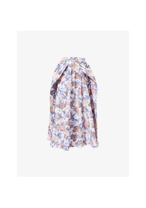 Womens Erdem Floral Flared Cotton-Blend Midi Skirt