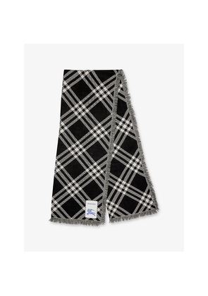 Womens Burberry Wide Check Wool-Silk Scarf