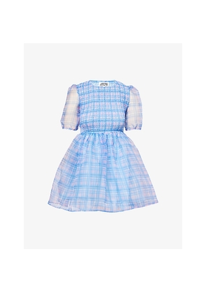 Womens Amy Lynn Organza Check Babydoll Woven Mini Dress