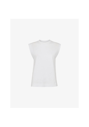 Womens Whistles Edie Round-Neck Sleeveless Cotton Vest