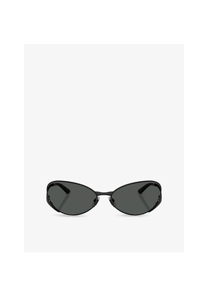 Womens Versace Ve2285 Oval-Frame Metal Sunglasses