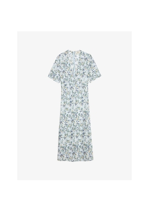 Womens Zadig&Voltaire Rhodral V-Neck Floral-Print Woven Midi Dress
