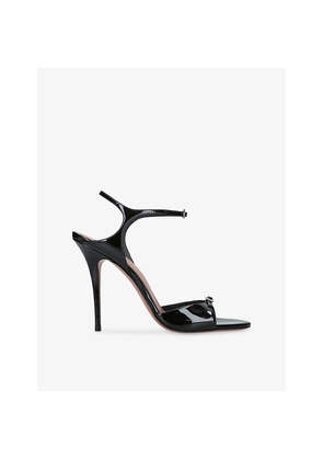 Womens Amina Muaddi Adut 105 Leather Heeled Sandals