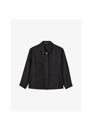 Womens Joseph Satie Patch-Pocket Relaxed-Fit Cotton and Silk-Blend Shirt