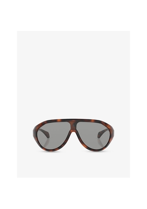 Womens Moncler Me8009U Bombolle Tortoiseshell Oval-Frame Nylon Sunglasses