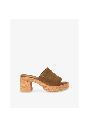Womens Carvela Genova Block-Heel Suede Sandals
