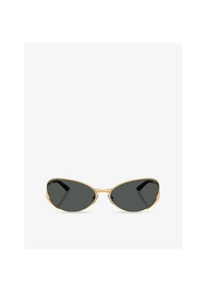 Womens Versace Ve2285 Oval-Frame Metal Sunglasses