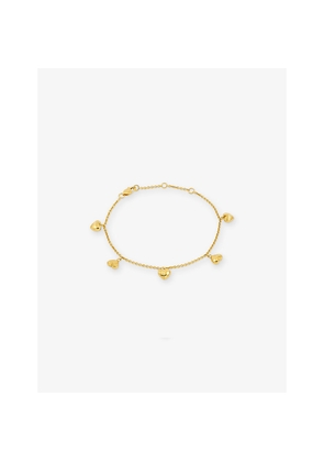 Womens Rachel Jackson Untamed Deco Hearts 22ct Yellow Gold-Plated Sterling-Silver Bracelet