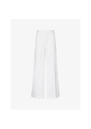 Womens Polo Ralph Lauren Wide-Leg Flared Stretch-Denim Trousers