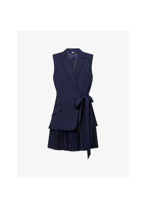 Womens Simkhai Eman Pleated Woven Mini Dress