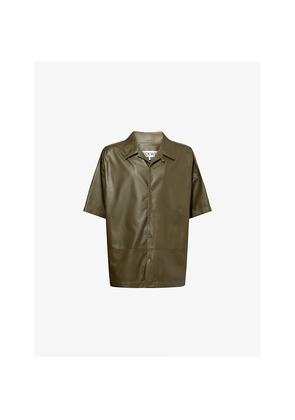 Mens Loewe Relaxed-Fit Short-Sleeve Leather Shirt