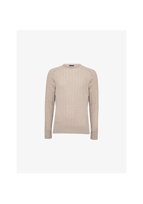 Mens Dunhill Cable-Knit Crewneck Cashmere Jumper