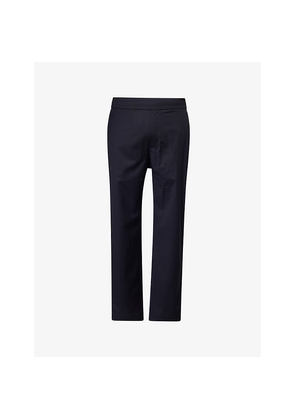 Mens Dunhill Drawstring Tapered-Leg Stretch-Wool Trousers
