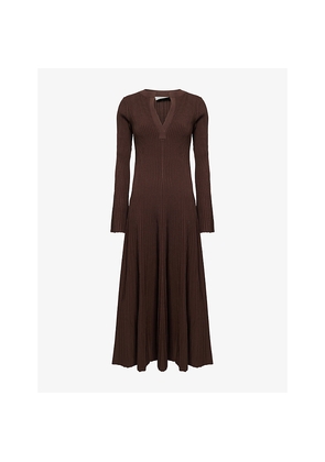 Womens Simkhai Genna Ribbed Knitted Midi Dress
