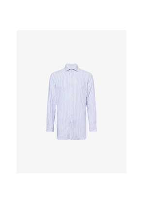 Mens Dunhill Striped-Pattern Long-Sleeved Cotton Shirt