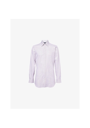Mens Dunhill Striped-Pattern Long-Sleeved Cotton Shirt