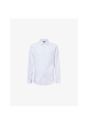 Mens Dunhill Striped-Pattern Long-Sleeved Cotton Shirt