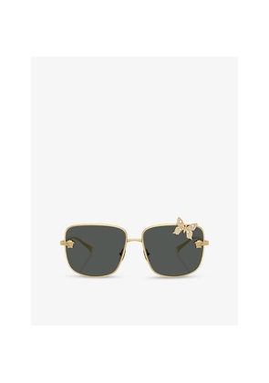 Womens Versace Ve2282 Square-Frame Metal Sunglasses