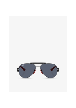 Womens Ray-Ban Rb3762M Scuderia Ferrari Aviator-Frame Acetate Sunglasses