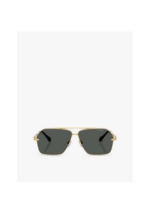 Womens Versace Ve2284 Irregular-Frame Metal Sunglasses