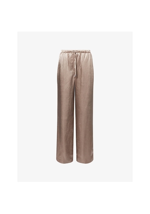 Womens Simkhai Elliat Straight-Leg Satin Trousers