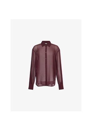 Womens The Frankie Shop Peri Curved-Hem Woven Shirt