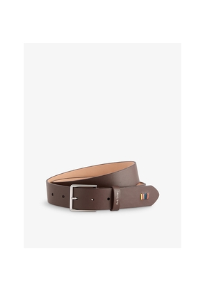 Mens Paul Smith Branded Rainbow-Stitch Leather Belt