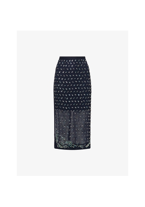 Womens Dries Van Noten Sokna Embellished Woven Skirt