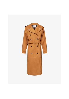 Womens Stella Mccartney Double-Breasted Belted Suede Trench Coat